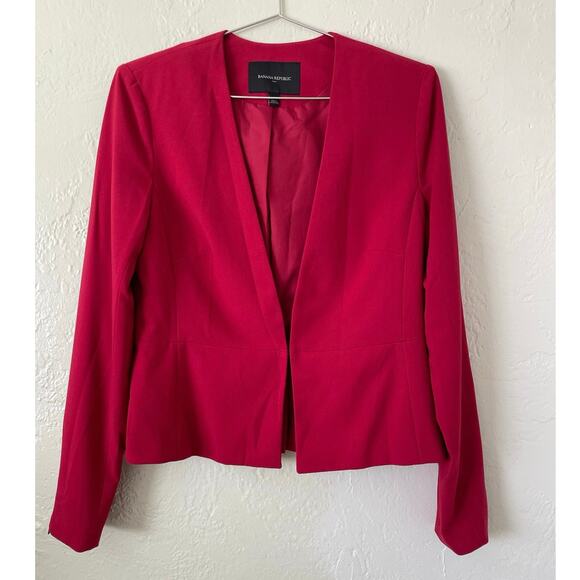 Banana Republic Jackets & Blazers - Banana Republic Red Blazer Holidays Zip Sleeves SZ 4 Corporate Goth Office Work